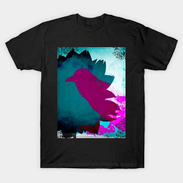 Flower And Bird T-Shirt by L'Appel du Vide Designs by Danielle Canonico